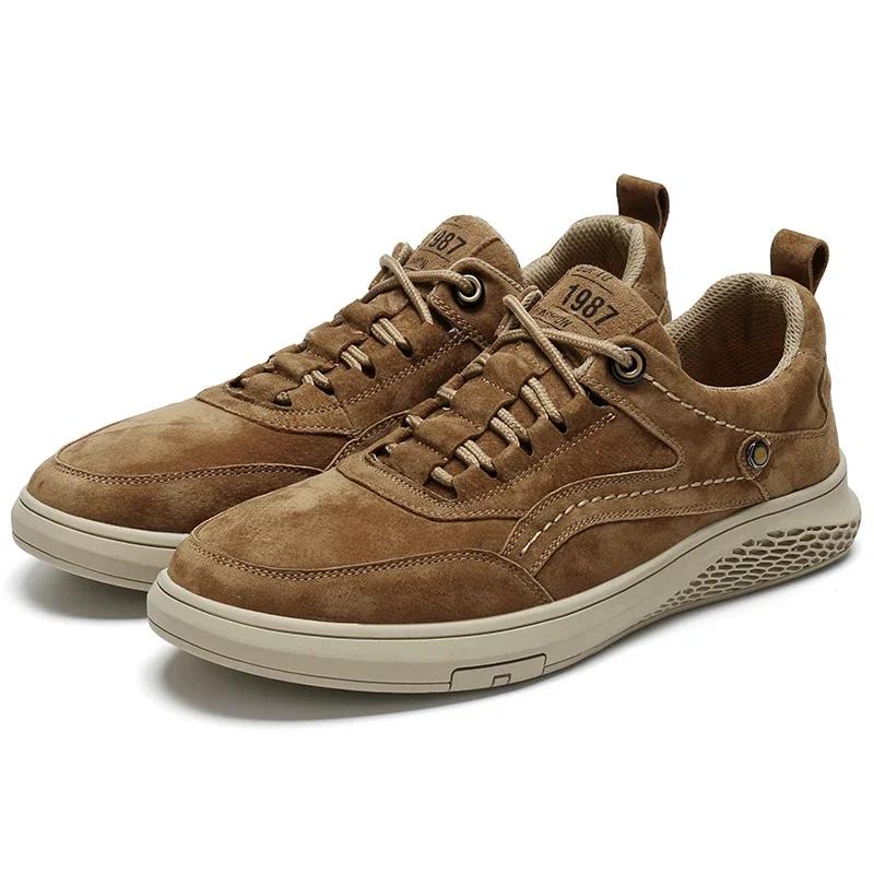 Fashion Outdoor Casual Shoes Men Flats Men Comfortable Genuine Leather Boat Shoes Loafers Breathable High Quality Boat Shoes
