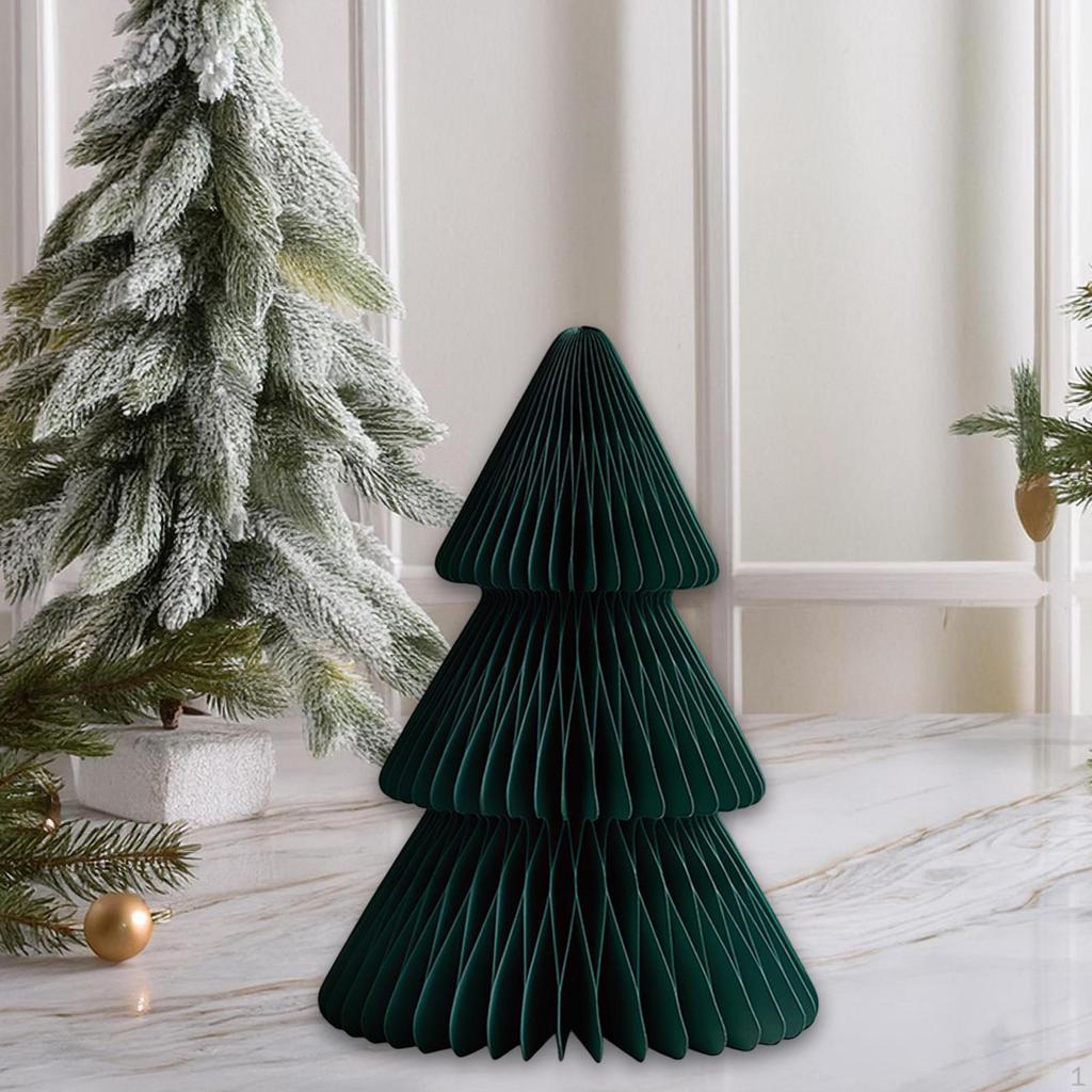 Décoration Arbre de Noël en Papier 3D Nid d'Abeille Moderne Ornement Décoratif de Table