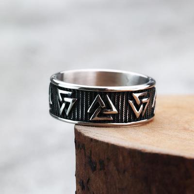 Stilvoller Retro Keltisch Wikinger Dreieck Herren Mode Ring