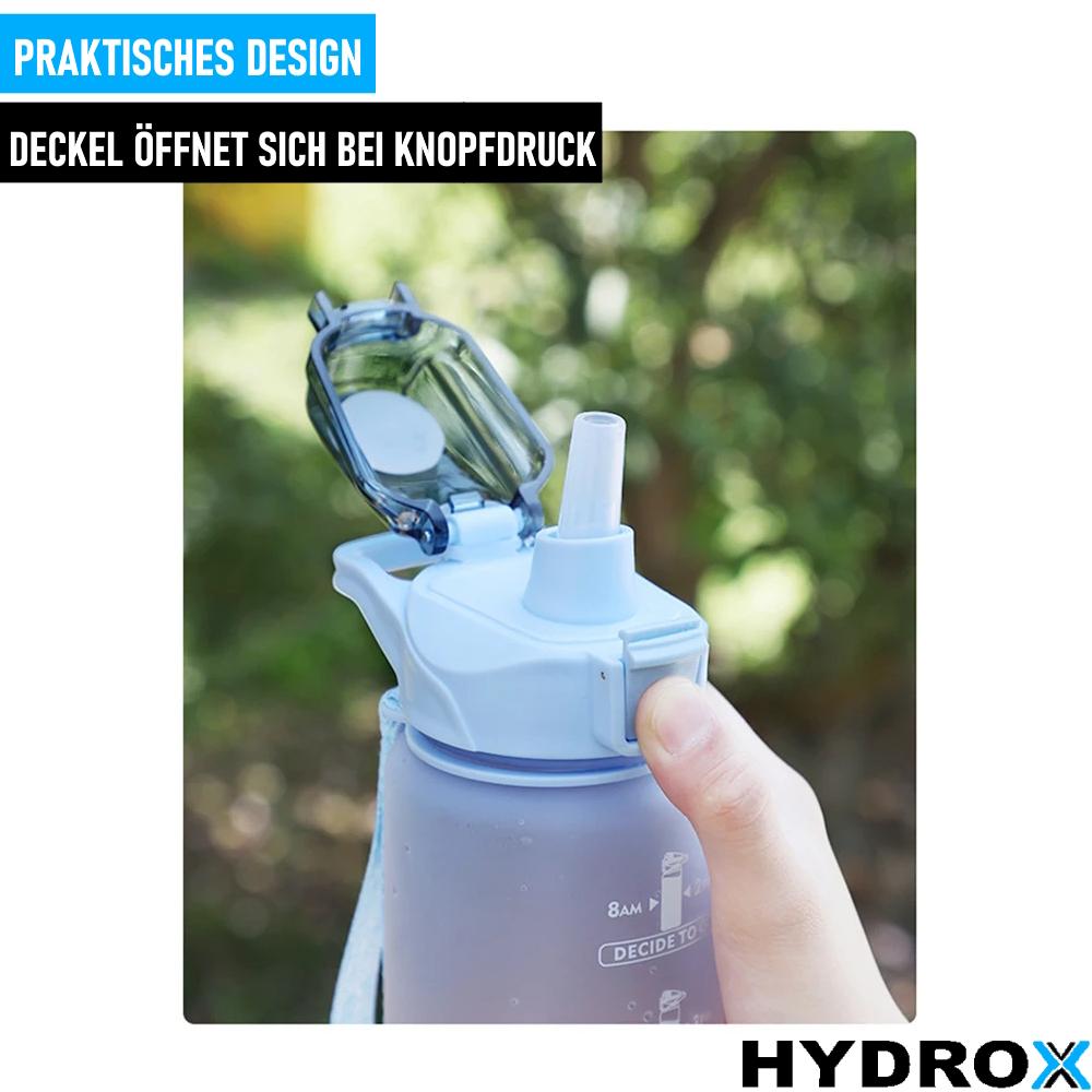 Botella de agua HYDROX con marca de tiempo Botella deportiva Botella de agua Deporte Yoga 1L