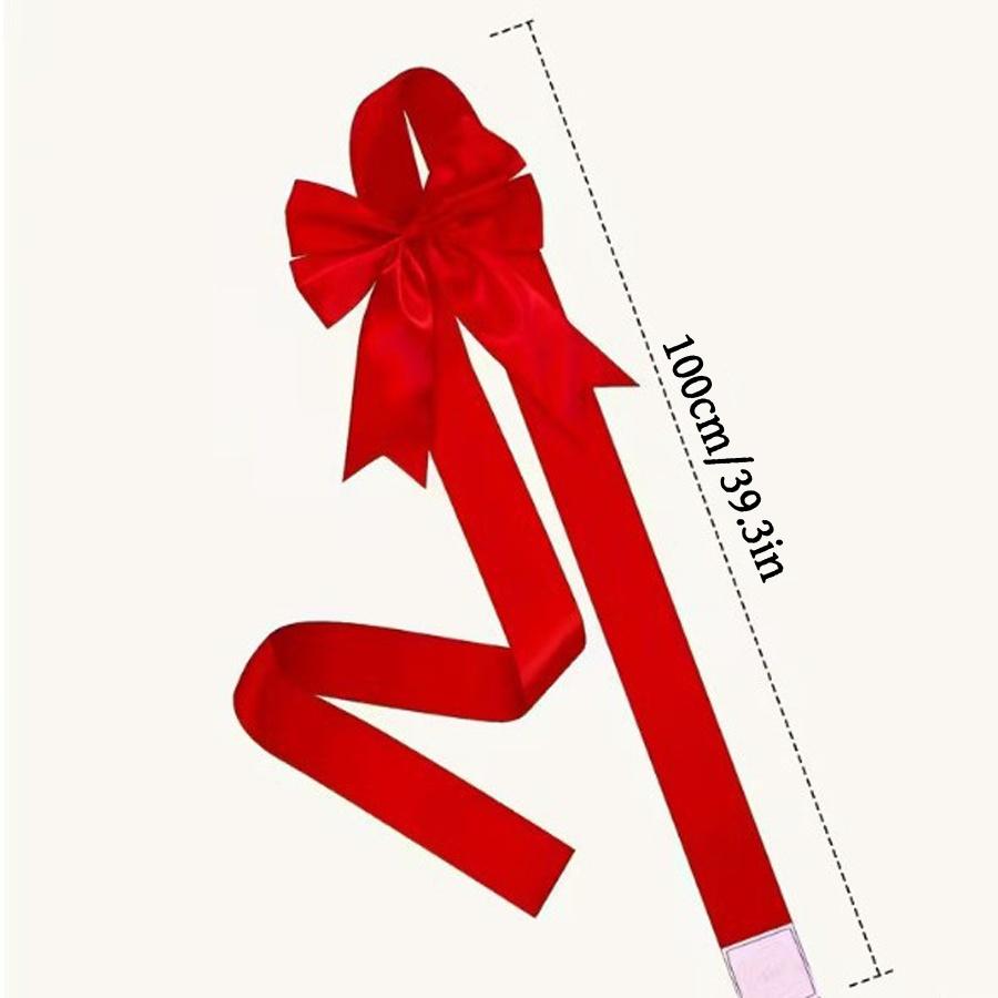

1 piece, large door hanging bow decoration - elegant and smooth, easy to hang, suitable for New Year and holiday decorations. красный