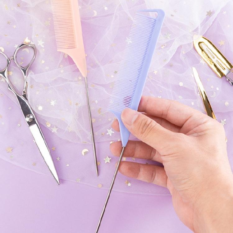 Anti-static Carbon Fibre Metal Pin Tail Comb Salon Hair Comb Pin Tail Comb