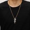 Collana con Crocifisso in Zirconia Cubica Unisex Elegante Collana con Pendente in Argento Gioiello Fashion Statement Regalo