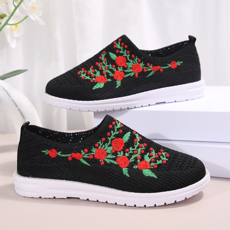 Fashion 2024 Women Sneakers Breathable Floral Comfort Soft Solid Color Fashion Lightweight Shoes for Women