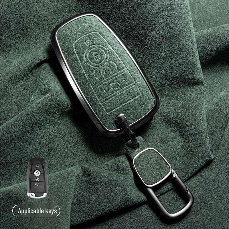 Luxury Suede Key Covers for Ford Explorer ST, Escape, Edge, 4WD, Mondeo, and EVOS