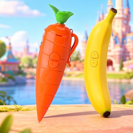 Carrot Shape Voice Recorder Pen with 60-Second Recording Cute Ballpoint for Students Teachers Funny Gift for Classroom Office
