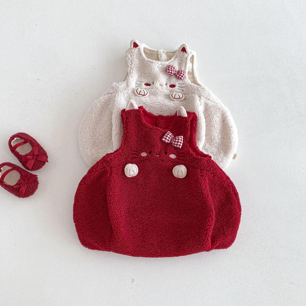 2025 Kids' Quilted Winter Dress - Trendy Girls' New Year Outfit