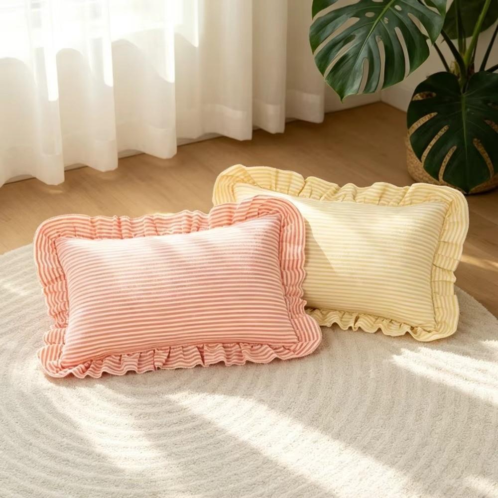 Square Shape Ruffled Cushion Cover 30x50cm Decorative Pillow Cover Plaid Cushion Cover For Home