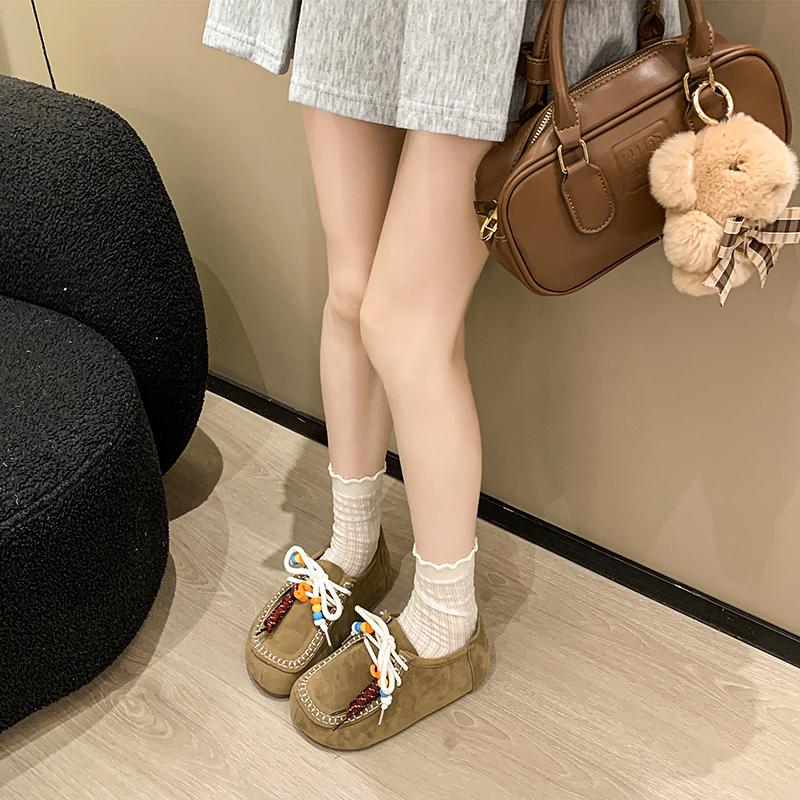 Fashion Women Mary Janes Shoes Nubuck Leather Flat Shoes Leather Single Lolita Shoes Ladies Walking Chaussure Femme Zapatos De Mujer