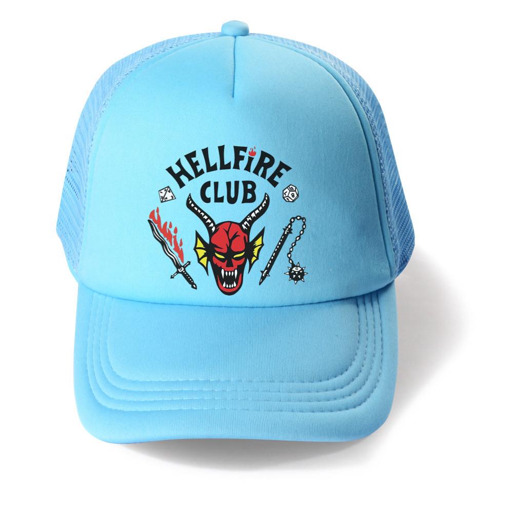 Kids Boys Girls Stranger Hellfire Printed Casual Hats Peaked Baseball Caps