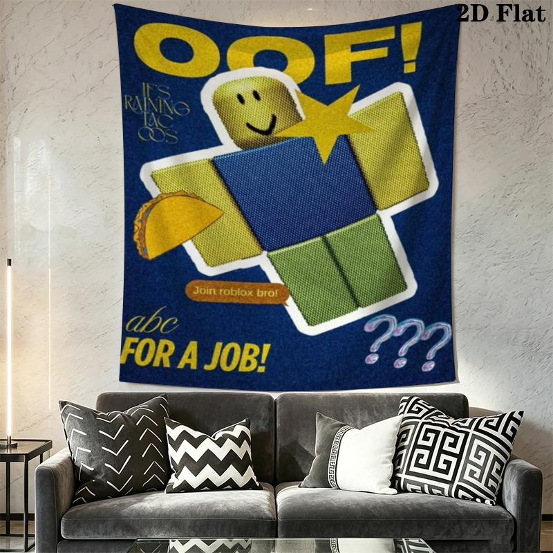 Roblox game Wall Tapestry Aesthetic Wall Hanging Printed Fabric Blanket Decorative Tapestries for Bedroom Living Room Home Decor
