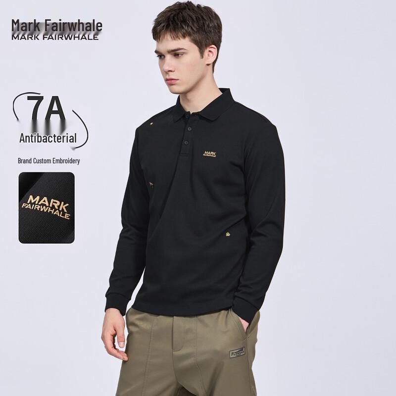 Mark Fairwhale Men s Embroidered Anti-bacterial Long Sleeve Polo Shirt L