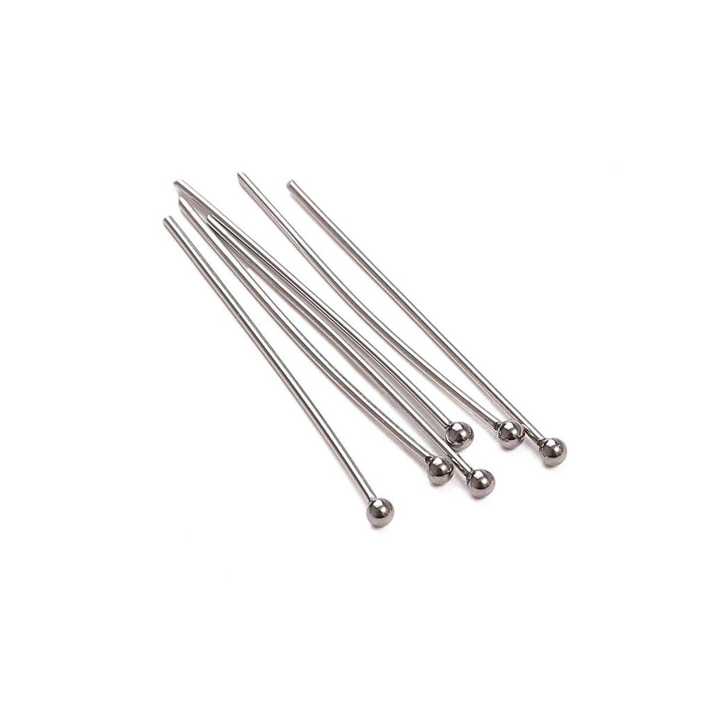 200 rostfreie Edelstahl-T-Nadeln mit großen Köpfen, nicht verblassende Perlennadeln für DIY-Schmuck.