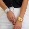 Design Sense Metal Snake Stripe Wide Bracelet Fashion Niche Texture Sense Round Ring Open Bracelet Women
