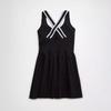European and American Color Matching Cross Beauty Back Tennis Skirt Quick-Drying Pleated Exercise Skirt Exposure-Proof Belt Chest Pad Dress Female