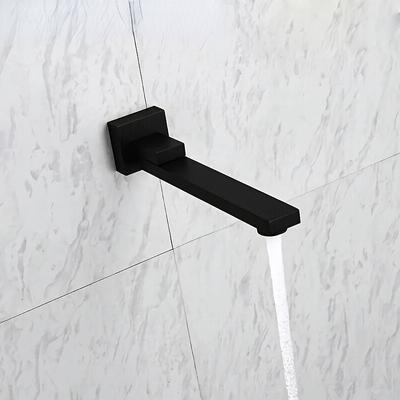 Tolm Salle de Bain Noir/chrome Bec Pliant Baignoire Acier Inoxydable Mural Robinet de Baignoire Douche Accessoires Acier Inoxydable