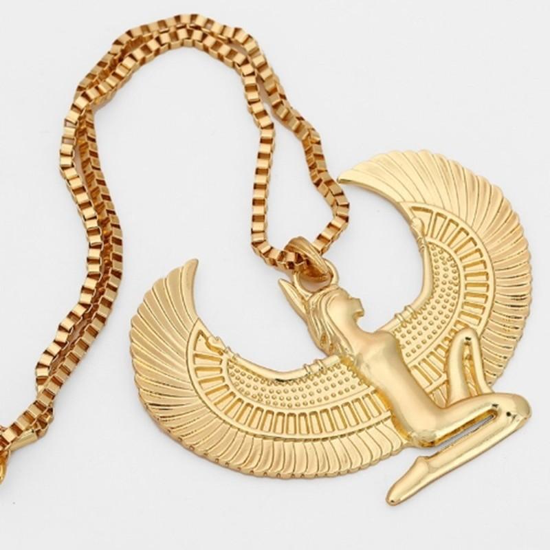 European and American Fashion Golden Punk Long Chain Eagle Egyptian Fashion Cross Pendant Necklace