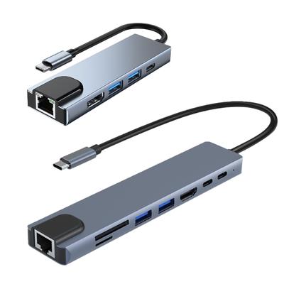 Aluminium Typ C Dockingstation mit 4K HDMI2.0 USB A USB C und Ethernet-Anschluss für Steam Mehrere Geräte