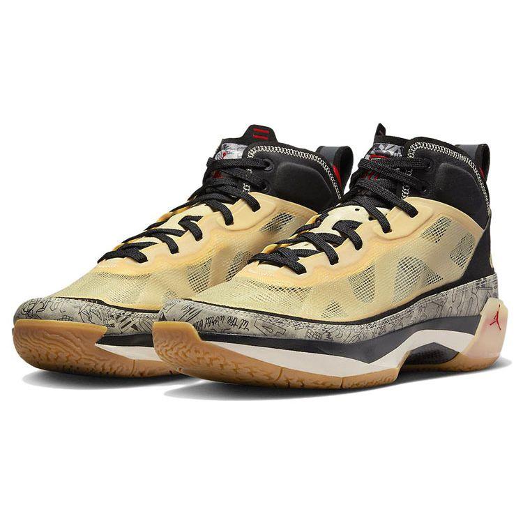 Jayson Tatum X Air Jordan 37 PF Tattoo Unisex Sneakers Tan Pale-Vanilla Black DZ0811-200