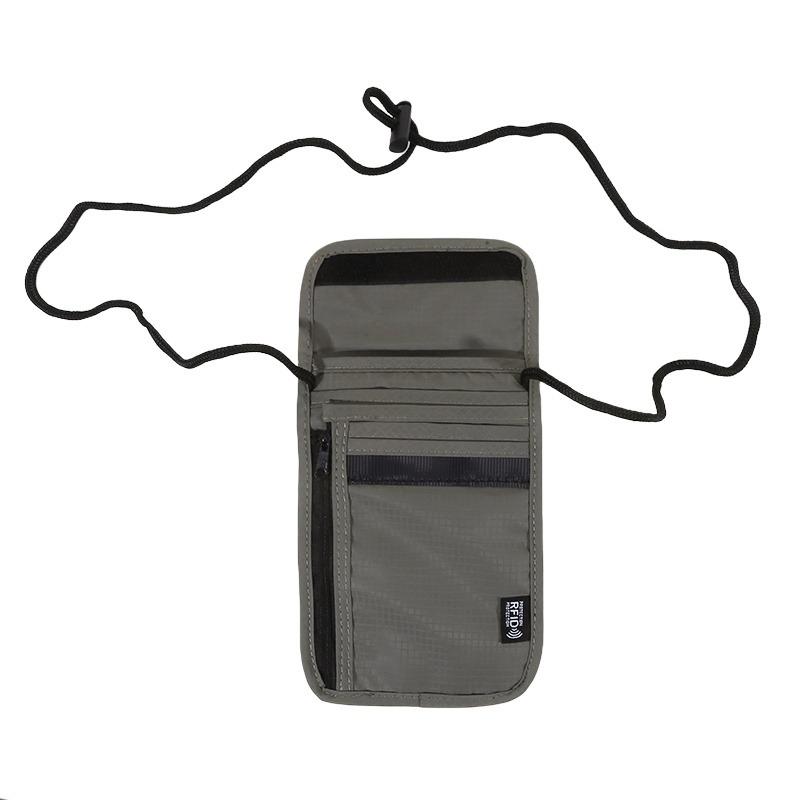 RFID Blocking Portable Travel Neck Wallet Passport Card Document Storage Bag Anti-theft Money Pouch Organizer