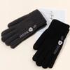 Thickened Dual-use Gloves Acrylic Fibres Half Finger Gloves Gift Knitted Yarn Flip Mittens  Winter