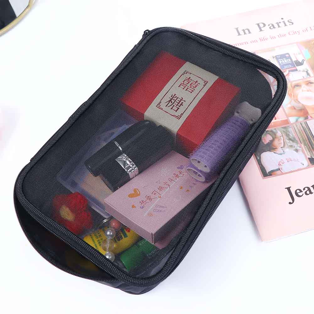 Toiletry Bag Travel Nylon Makeup Organizer Bath Storage Mesh Cosmetic Bag Makeup Case Storage Bag