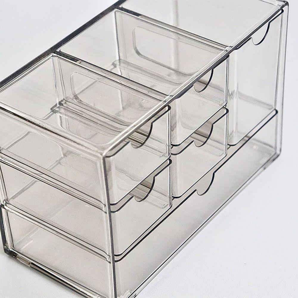 Drawer Commodity Shelf Compartment Storage Rack Transparent Storage Box  For Desktop