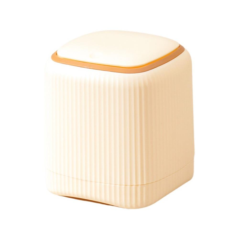 Non-slip Plastic Wastebasket Pop-up Lid Garbage Storage Box High Quality Desktop Trash Can  Desktop жёлтый