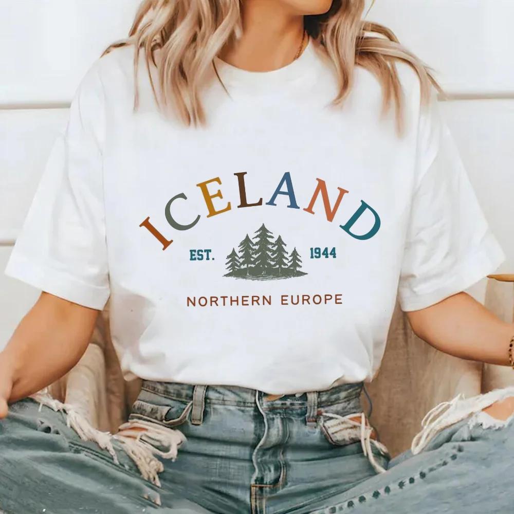 Short Sleeved Fashion Trend Top Street Versatile T-Shirt Pattern Round Neck Polyester Fabric T-Shirt Women's Printed Travel T-Sh