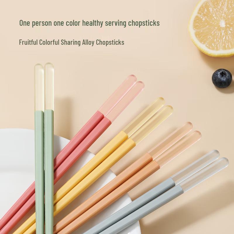 KOBACH Colorful Alloy Chopsticks Set, 10 Pairs