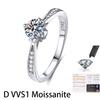 GRA Certification S925 Sterling Silver 0.5CT Moissanite Engagement Ring Twisted Paved Side Stones Rhodium/Gold Plated for Women