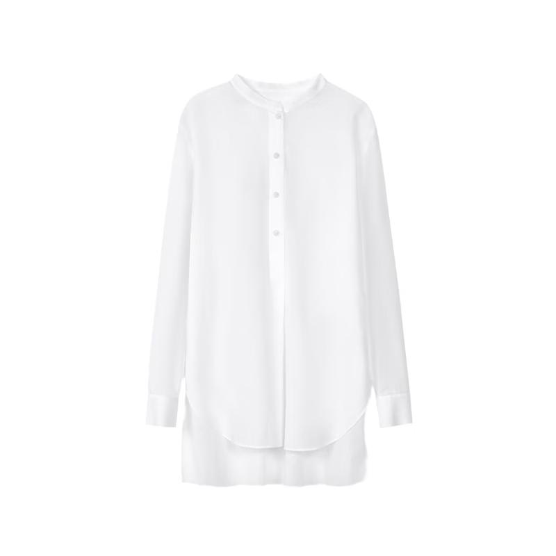 Lancy 25 Women s Pure Cotton Striped Stand Collar Long Sleeve Shirt M