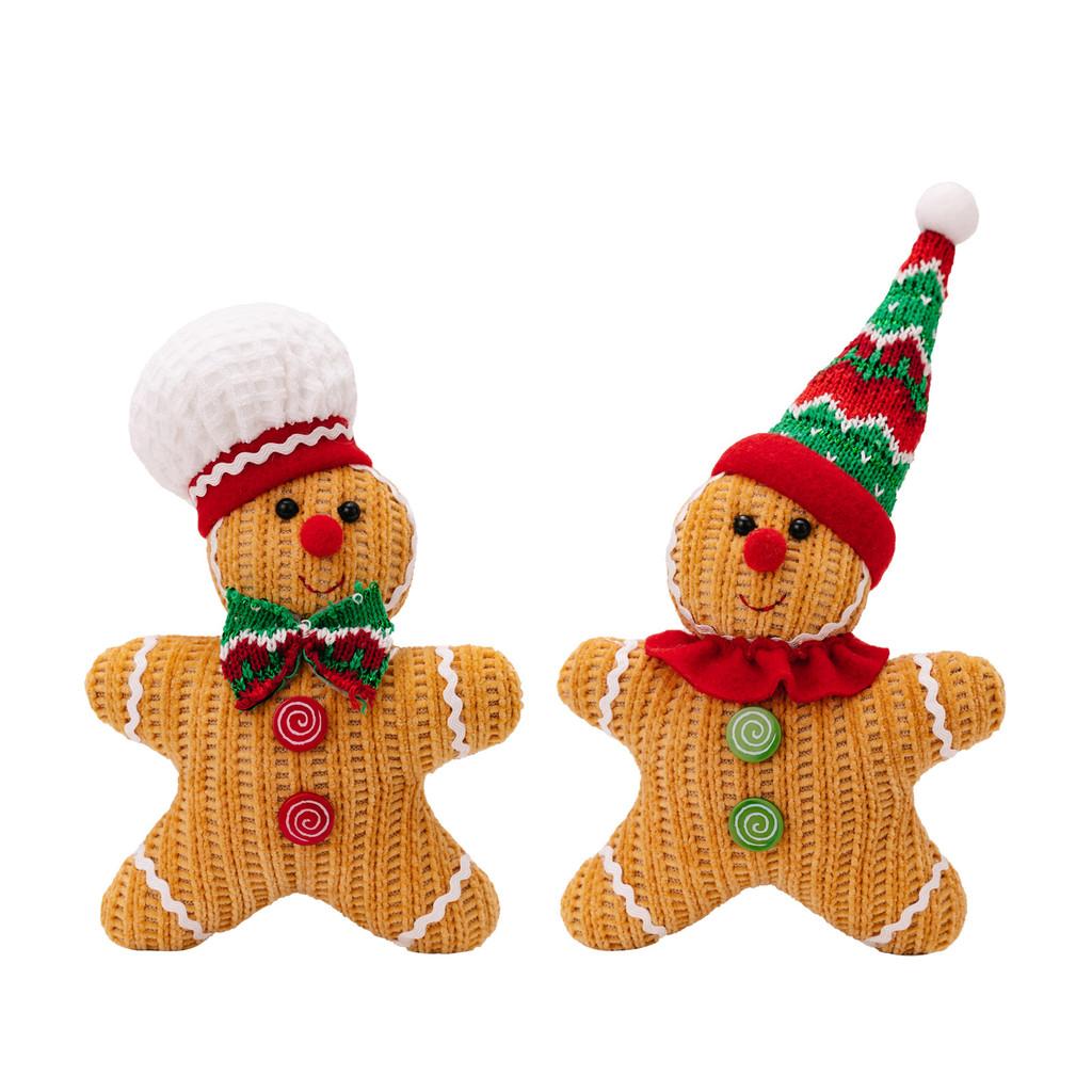 Creative Gingerbread Man Doll Ornament For Christmas Tree Adorable Yellow Hanging Decoration