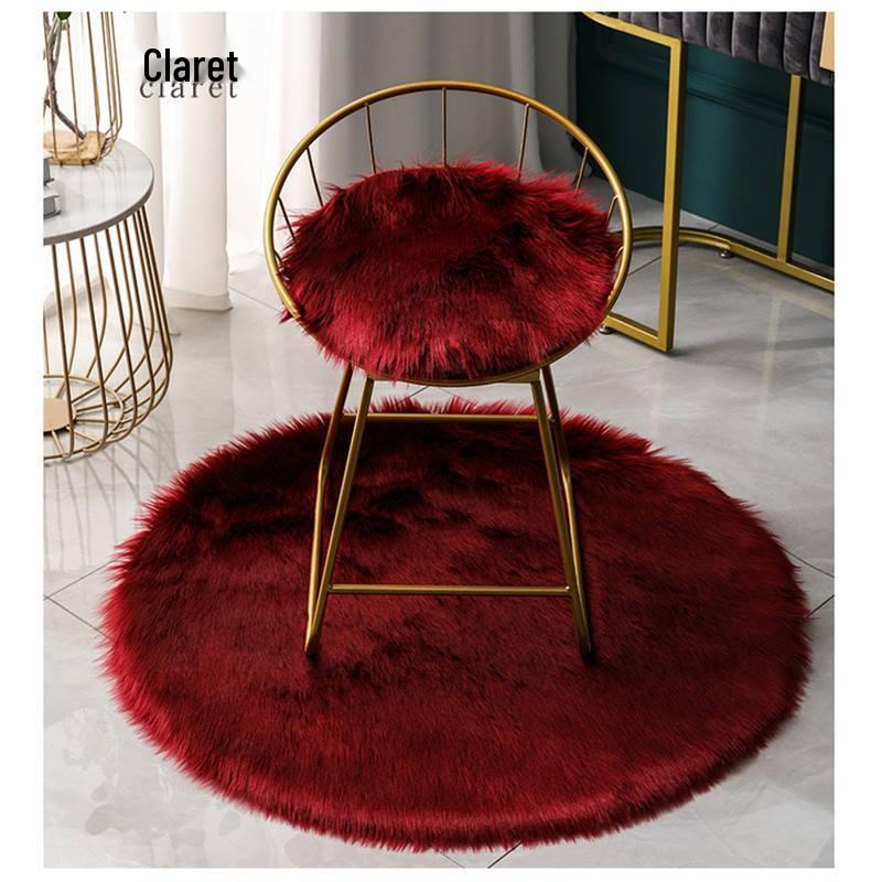 Nordic Plush Round Rug for Bedroom, Chair, and Vanity
