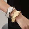 New Ins Wind Irregular Exaggerated Section Alloy Bracelet Wide Edition Bracelet Design Feeling Hand