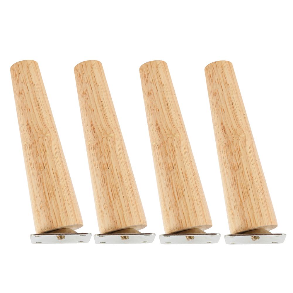 

4 Pack Furniture Legs Wooden Solid Furniture Feet Oblique/Straight Table Feet Home Non-slip Chair Replacement Feet Sloping Foot