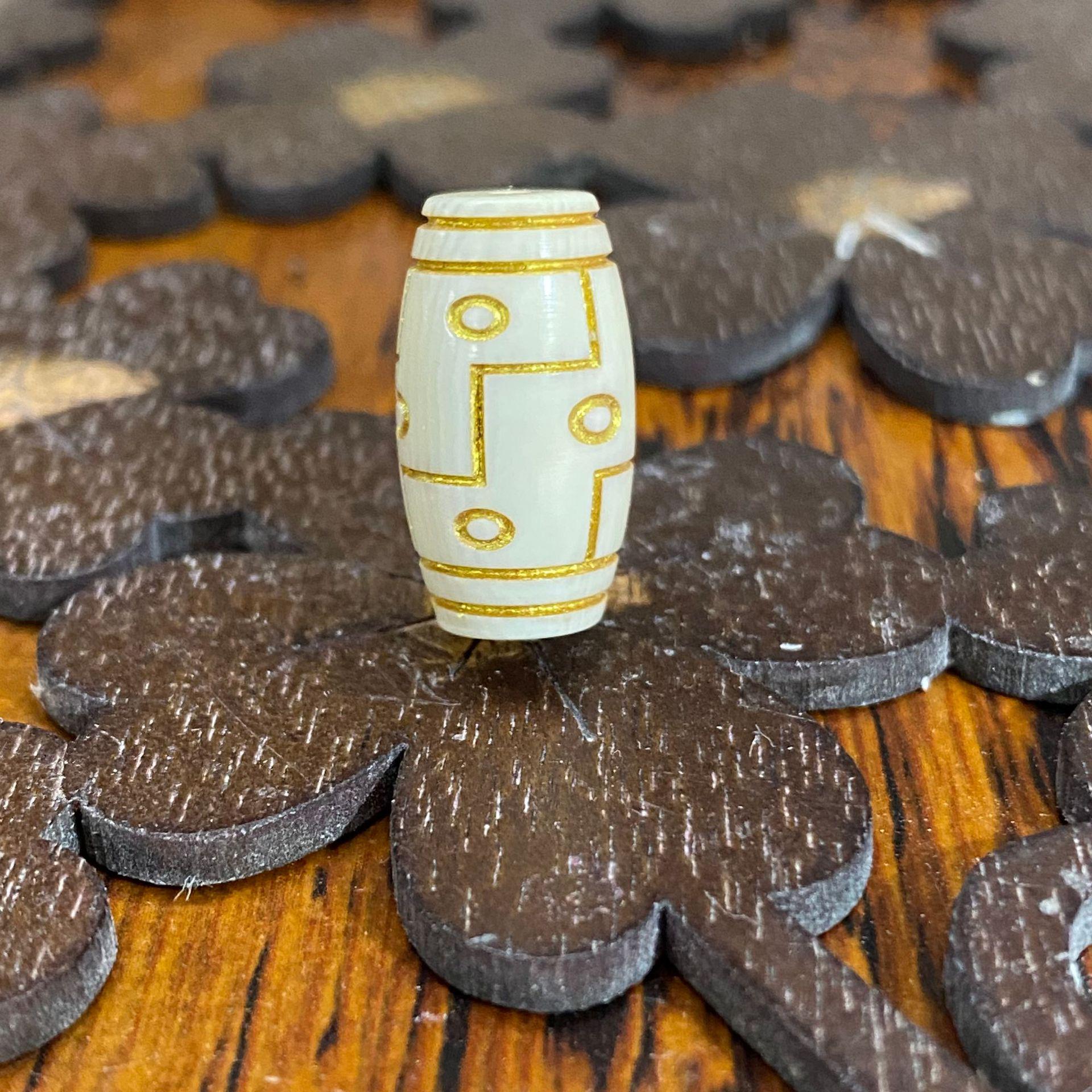 Tang Long Natural Ivory Nine-Eyed Dzi Beads Bracelet & Necklace Accessories