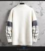 Men's College Style Fleece-Lined Knitted Sweater: Warm and Thick for Autumn/Winter