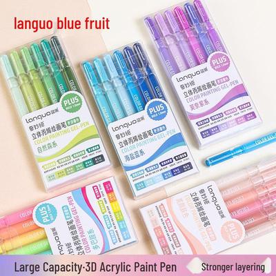Pennarelli Pittura Acrilica 3D Frutta Blu: Pennarelli Acquerellabili Impilabili per Studenti, Diari e Progetti Artistici