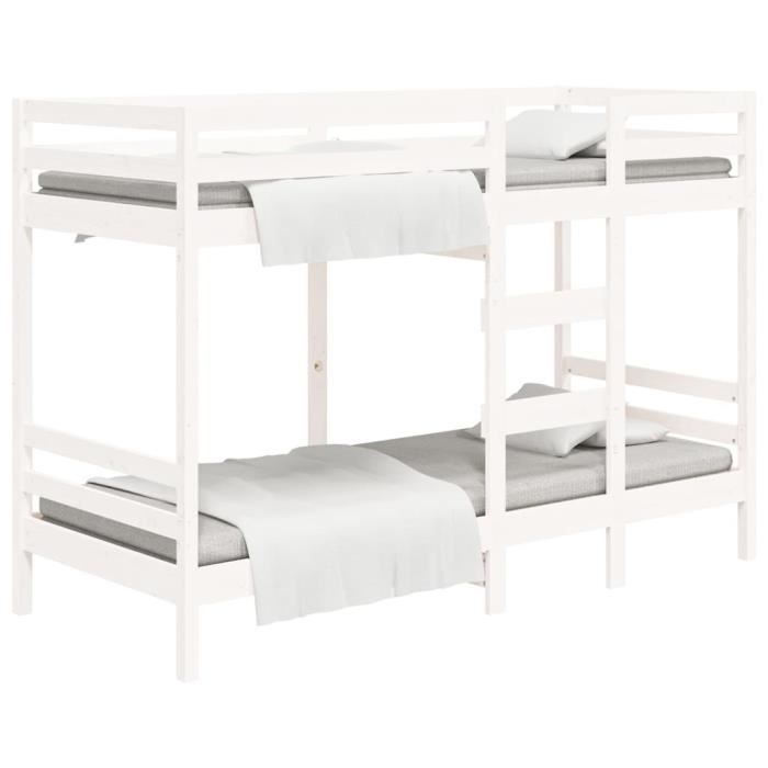 VidaXL Bunk Bed White 90x190 Cm Solid Pine Wood 3139840