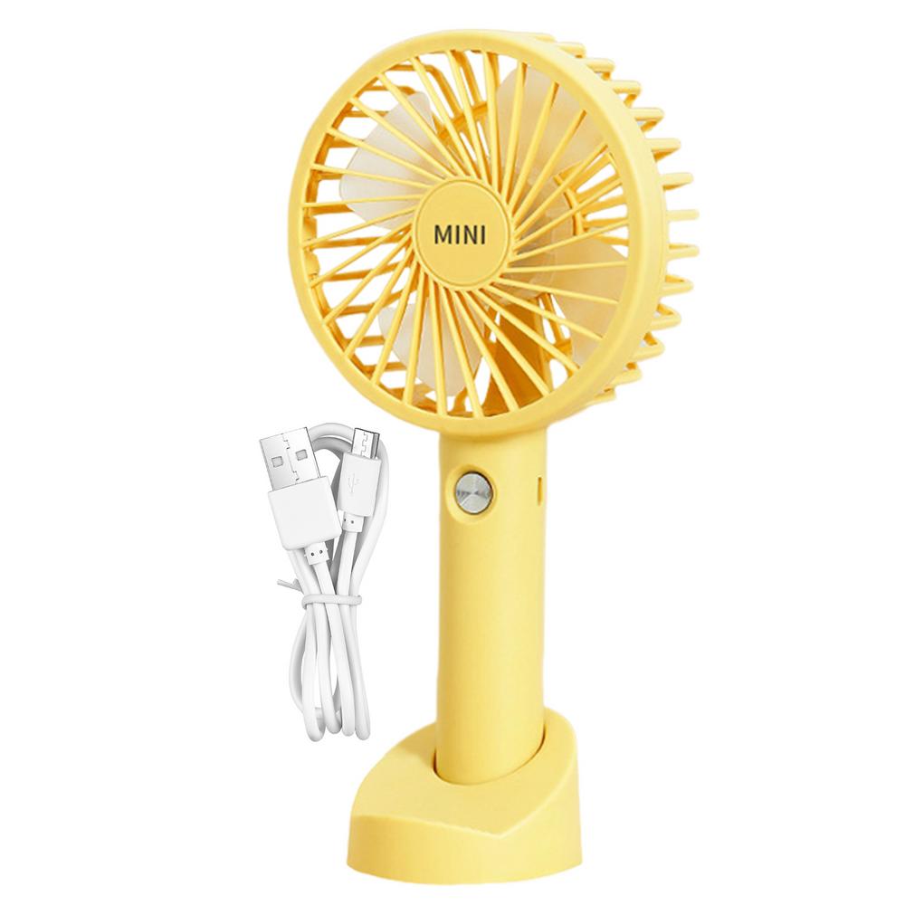 Portable Rechargeable Mini Fan Handheld Fans With Base Summer Outdoor 3 Speed Adjustable Cooling Fan With Phone Holder