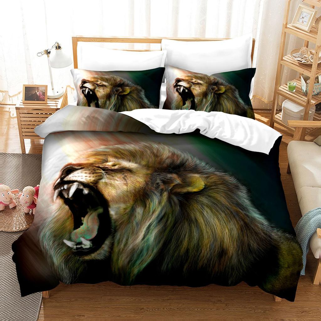 3D Digital Printing Bedding Quilt Set Three-Piece Elephant Animal Cartoon Animation