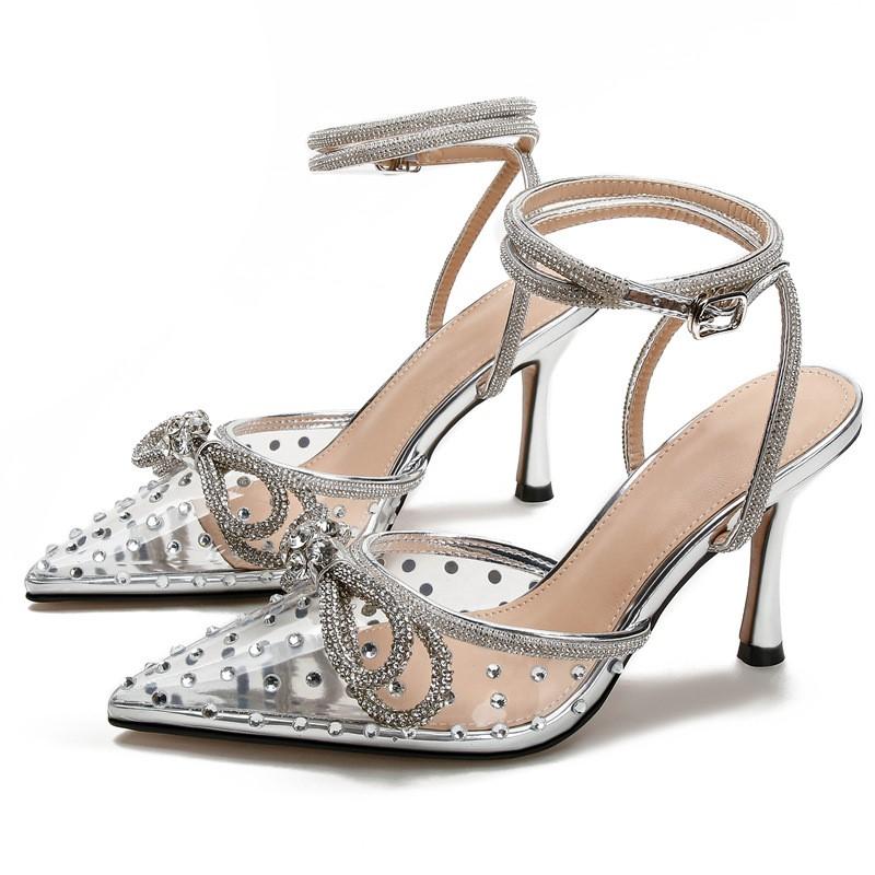 Brand High Heel Sandals Women 2025 Summer Pointed High Heel Shoe Designer Shoe Luxury Single Shoe Women Shoe 8.5cm