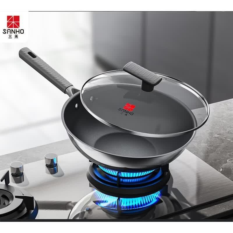 Sanhe 30CM Stainless Steel Non-Stick Wok