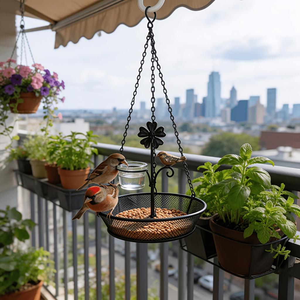Hanging Bird Feeder Tray for Outdoor Garden Tree Mount
