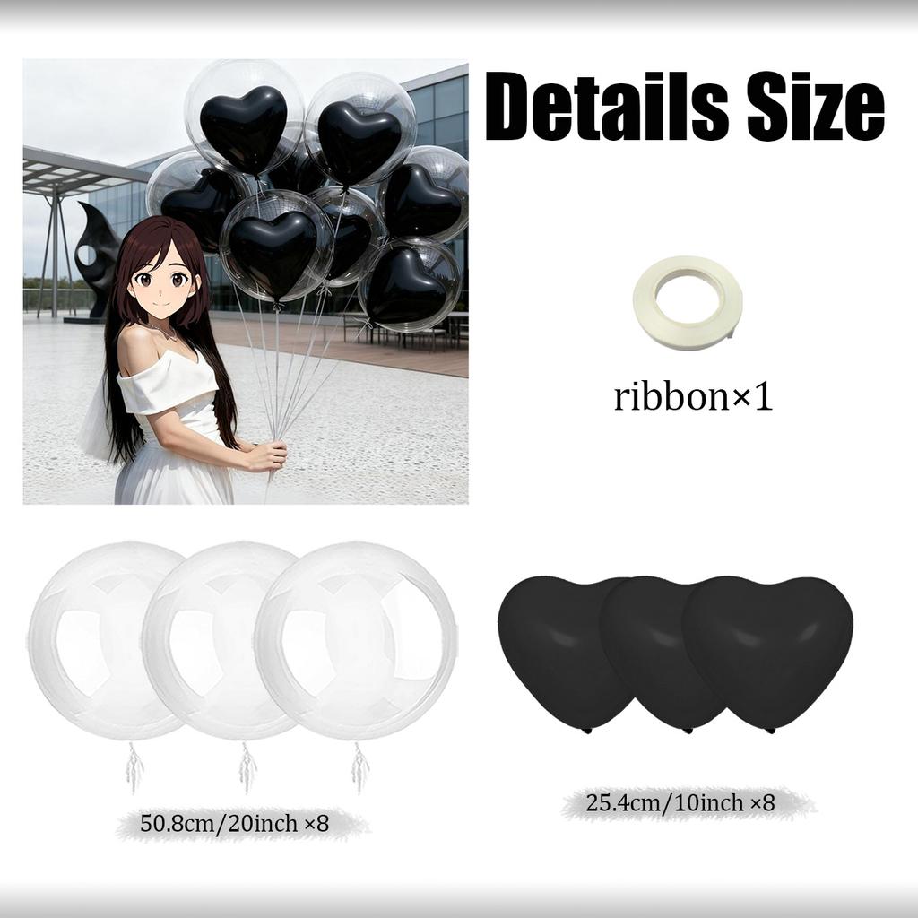 Love Bobo Balloon Set Heart Shaped Latex Balloon Transparent Bobo Balloon Proposal Birthday Shower Wedding Decoration Decoration
