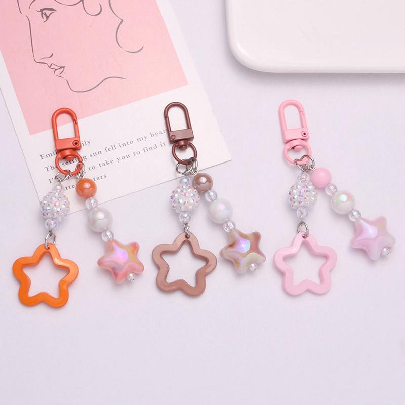 Portachiavi Ciondolo Stella Pentagramma Degradato Decorazione Zaino Portachiavi Ciondolo Fatto a Mano Portachiavi Moda Ciondolo Borsa Portachiavi Dolce Fresco