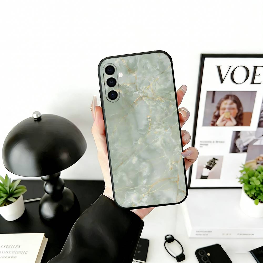 Stylish Marble Pattern Phone Case Black Silicone Soft For Samsung Galaxy A73,A72,A71,A70,A53,A52,A51