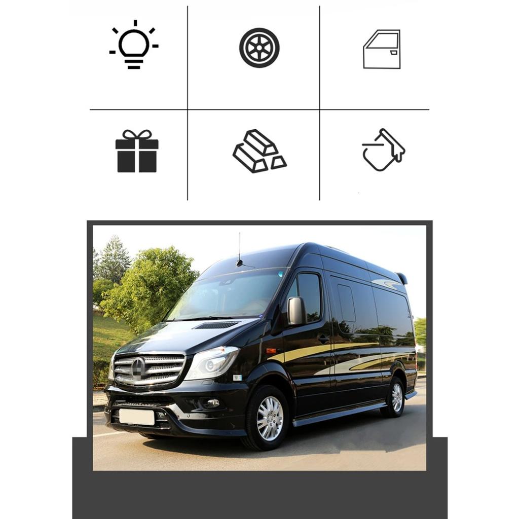 1/32 BENZ MB Sprinter MPV Van Spint RV Alloy Car Model Diecasts Metal Toy Car Simulation Sound and Light Kids Toy Collectibles Gifts