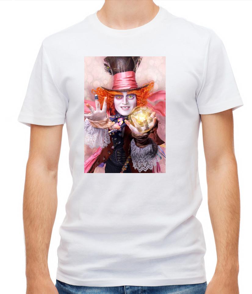 Mad Hatter Johnny Depp Jack Sparrow, Short Sleeve White T Shirt Men F513 3XL